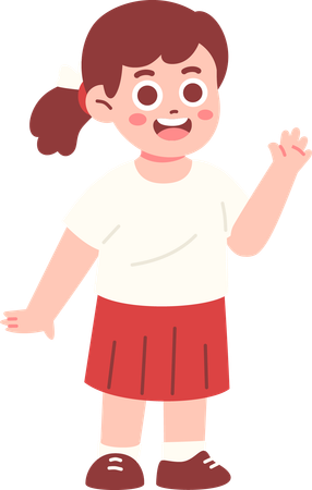 Happy Girl Celebrating Indonesia Independence day  Illustration
