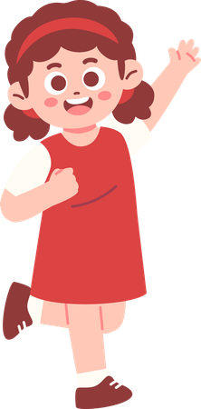 Happy Girl Celebrating Indonesia Independence day  Illustration