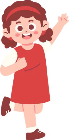 Happy Girl Celebrating Indonesia Independence day  Illustration