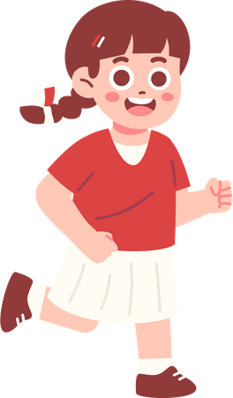Happy Girl Celebrating Indonesia Independence day  Illustration