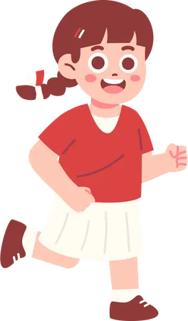 Happy Girl Celebrating Indonesia Independence day  Illustration