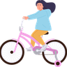 girl ride bicycle illustrations free