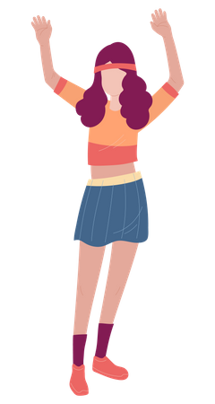 Happy girl dancing  Illustration