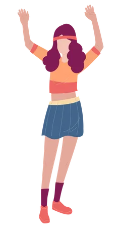 Happy girl dancing  Illustration