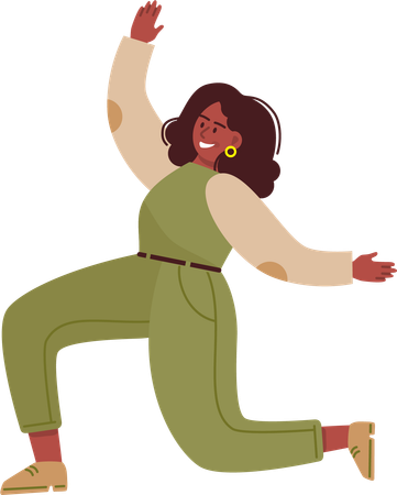 Happy girl doing dance  Illustration