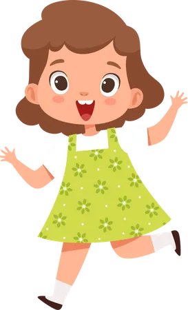 Happy Kids Jumping Childrens Character Illustration