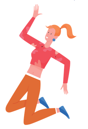 Happy girl jumping  Illustration