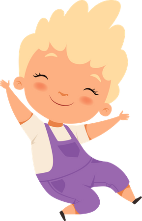 Happy Girl Jumping In Air  Illustration