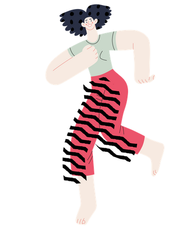 Happy girl jumping with happiness Illustration