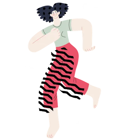 Happy girl jumping with happiness  Illustration