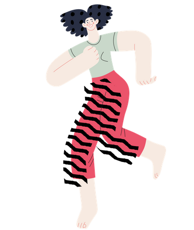 Happy girl jumping with happiness  Illustration