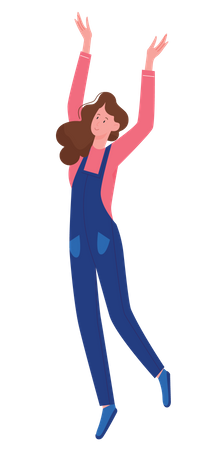 Happy girl standing  Illustration