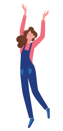 Happy girl standing  Illustration