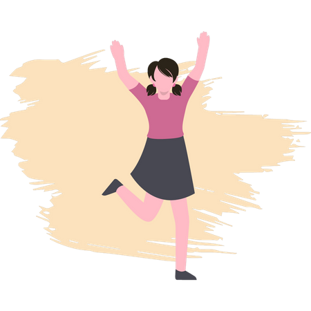 Happy girl standing  Illustration