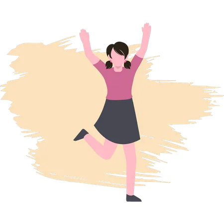 Happy girl standing  Illustration