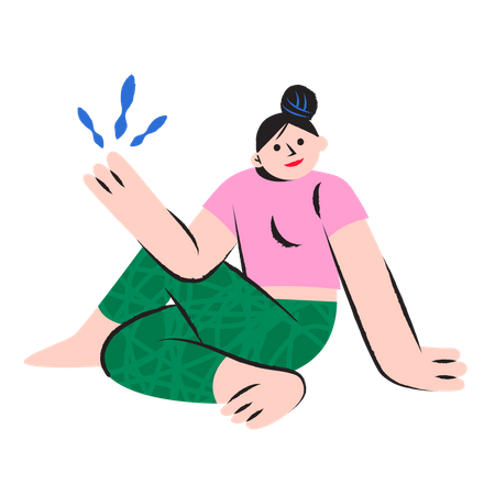 Happy Girl stretching  Illustration