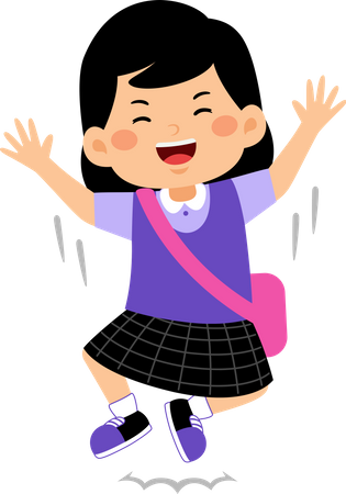 Happy girl student  Illustration