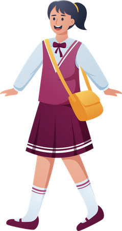 Happy girl Student  Illustration