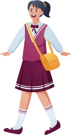 Happy girl Student  Illustration