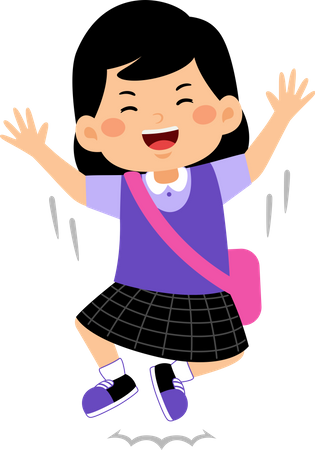 Happy girl student  Illustration