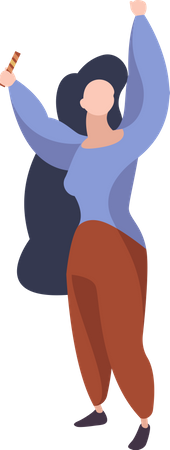 Happy girl with confetti  Illustration