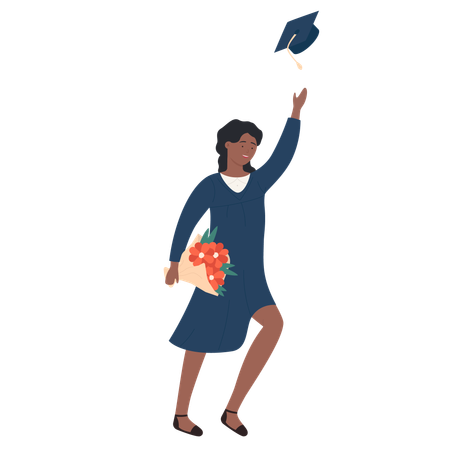 Happy graduate female student  Illustration