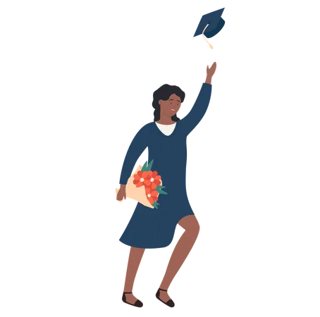 Happy graduate female student  Illustration