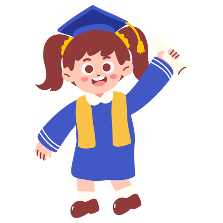 Happy graduate girl  Illustration