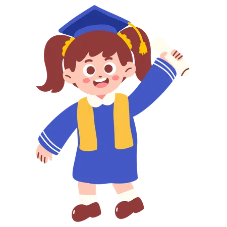 Happy graduate girl  Illustration