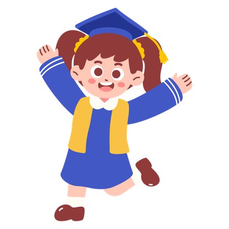 Happy graduate girl  Illustration