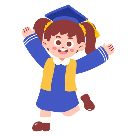 Happy graduate girl  Illustration