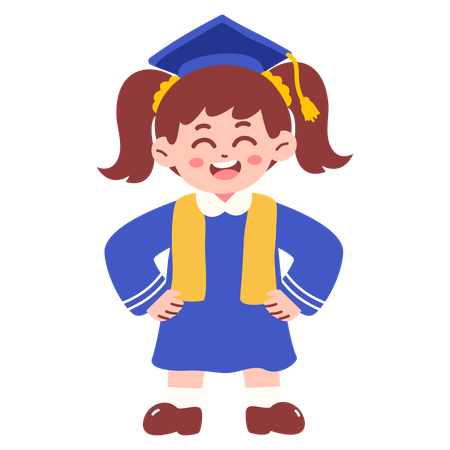 Happy graduate girl  Illustration