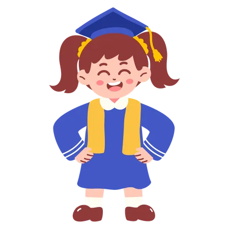 Happy graduate girl  Illustration