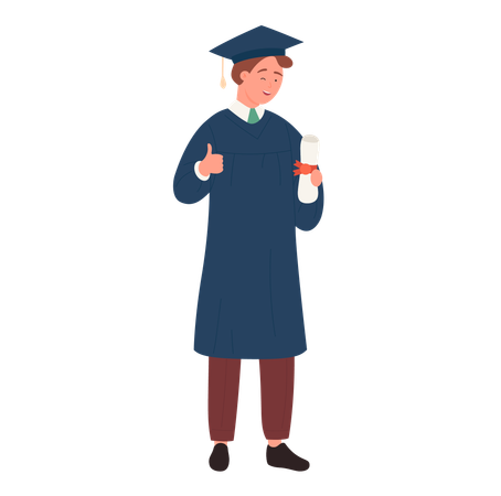 Happy graduate male student  Illustration