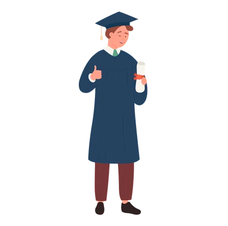 Happy graduate male student  Illustration