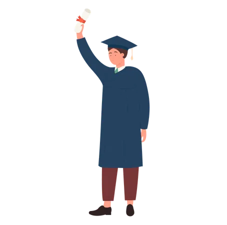 Happy graduate male student  Illustration