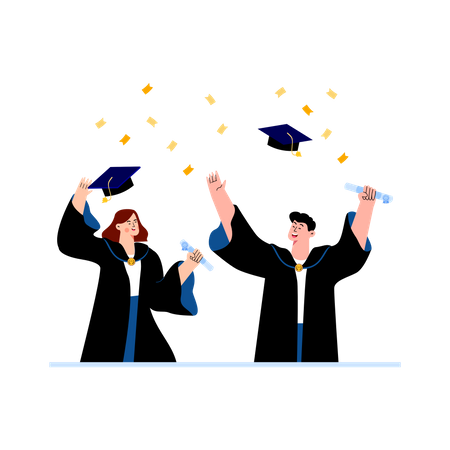 Happy Graduated students  Illustration