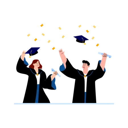 Happy Graduated students  Illustration