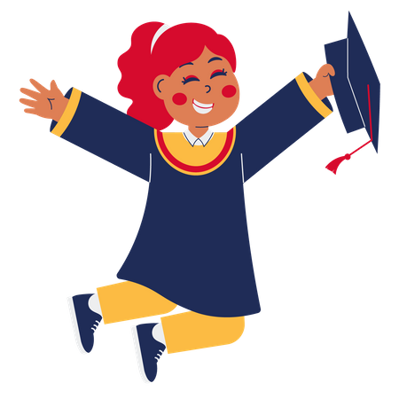 Happy Graduation Girl with Cap  Illustration