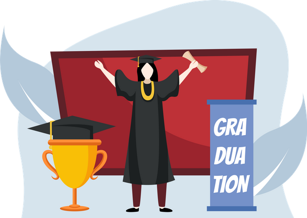 Happy graduation student  Illustration