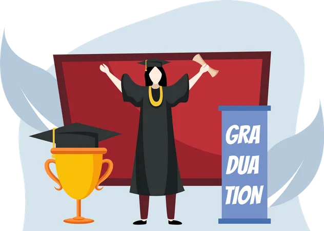 Happy graduation student  Illustration
