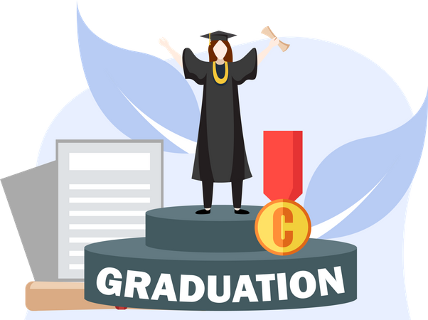 Happy graduation student  Illustration