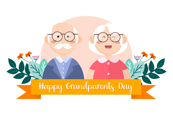 Happy grandparents day  イラスト