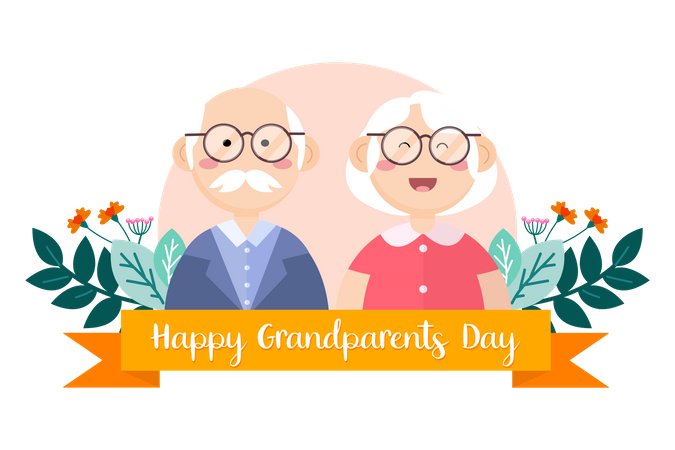 Happy grandparents day  Illustration