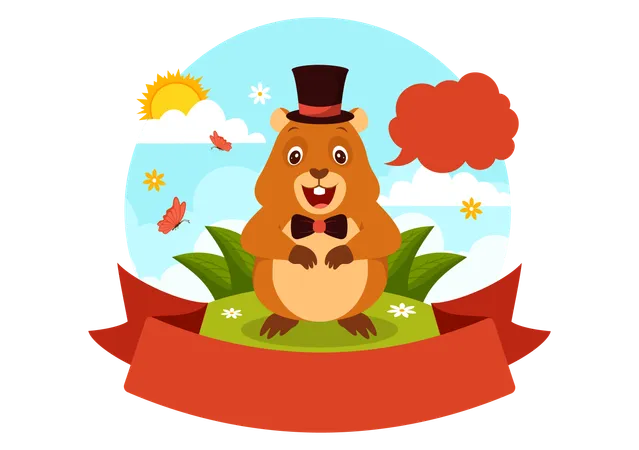 Happy Groundhog Day Vector Illustration On February 2 With A Groundhog Animal Emerged From The Hole Land And Garden In Background Cartoon Design Illustration