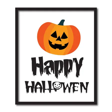 Happy Halloween Frame Background With Halloween Icon Pumpkin Smiling Illustration