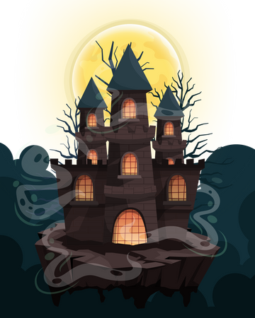 Happy Halloween Castle Illustration