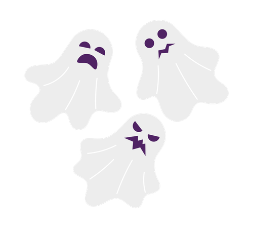 Happy halloween ghosts  イラスト