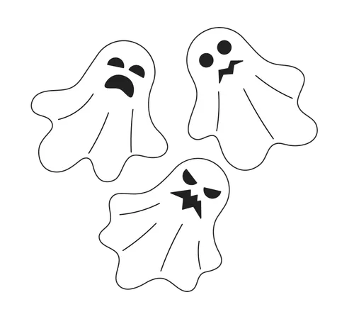 Happy halloween ghosts  Illustration