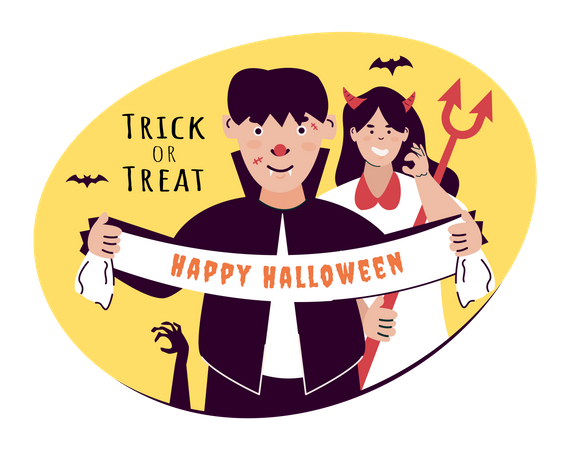 Happy Halloween party invitation Illustration